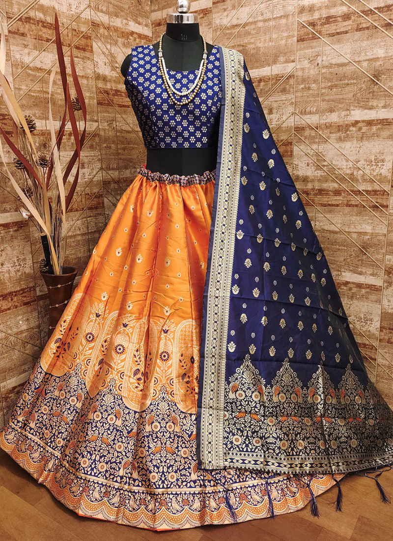 Buy Blue Yellow Lehenga Choli online-Karagiri – Karagiri Global