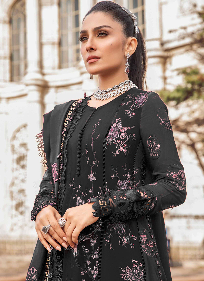 Buy Rayon Black Party Wear Sequence Work Pakistani Salwar Kameez
