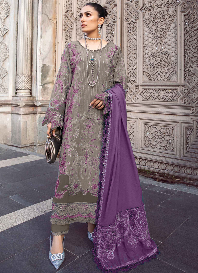 Buy Rayon Purple Daily Wear White Embroidery Work Pakistani Salwar