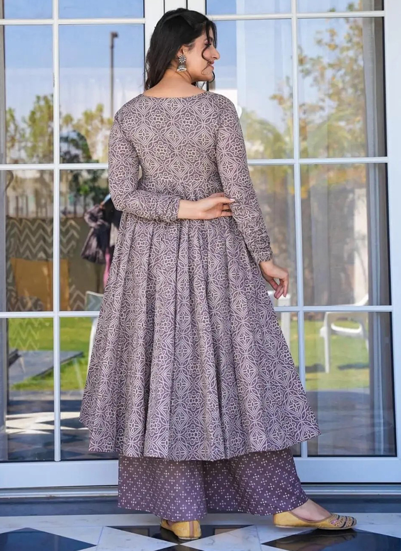 Buy Cotton Lilac Daily Wear Digital Print Readymade Plazzo Salwar