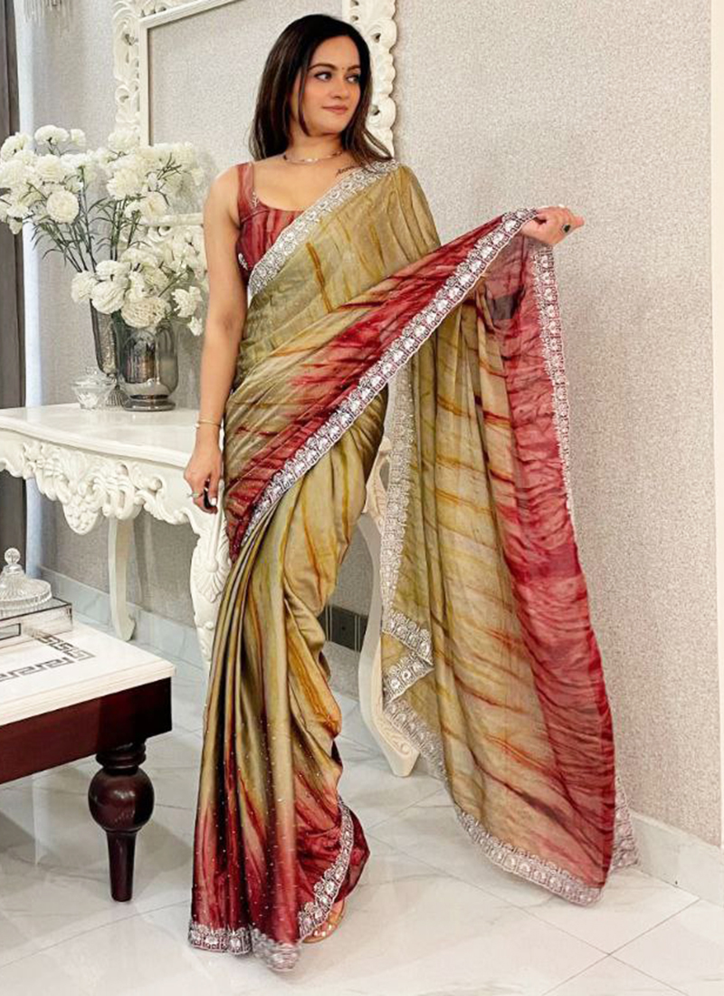 Buy Rangoli Prizam Print Multi Colour Party Wear Sequins Work Saree Online  From Wholesale Salwar.