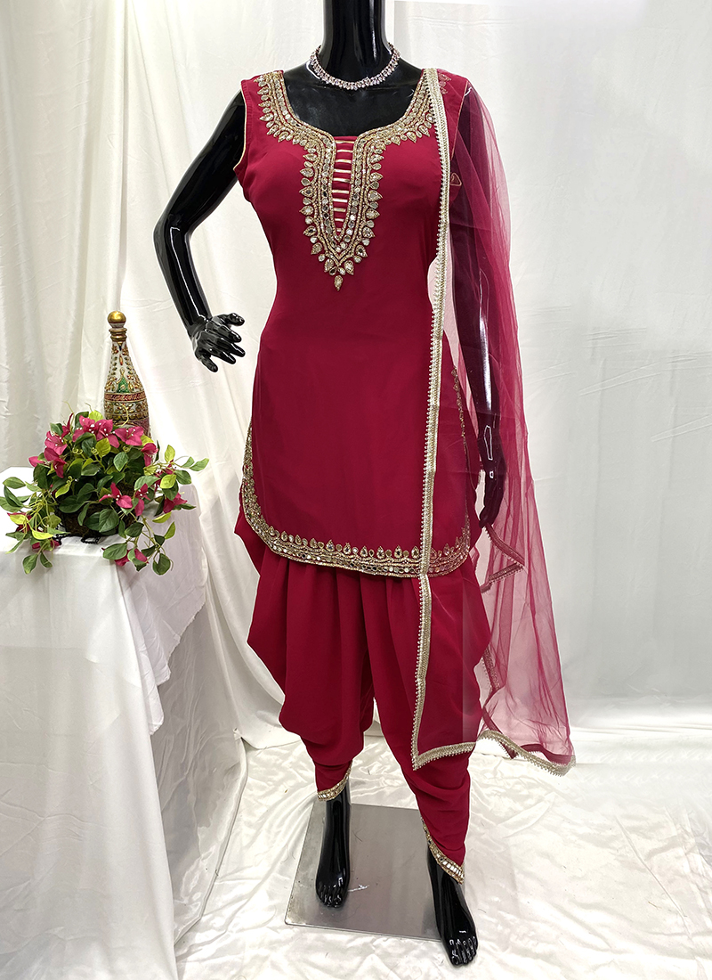 Punjabi Dhoti Latest Dhoti Salwar Suit Punjabi Suit Design Dresses With  Dhoti Salwar Buy Georgette Pink, image size:800x1100