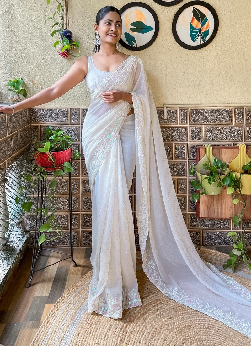 Georgette Saree Designer Party Wear Sarees On Flipkart Flipkart