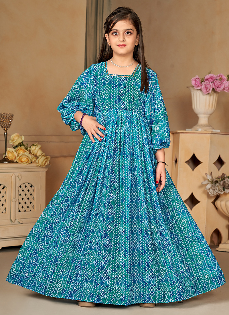 Buy Party Wear Navy blue Thread Work Faux Georgette Kids Sharara Suit  Online From Surat Wholesale Shop.