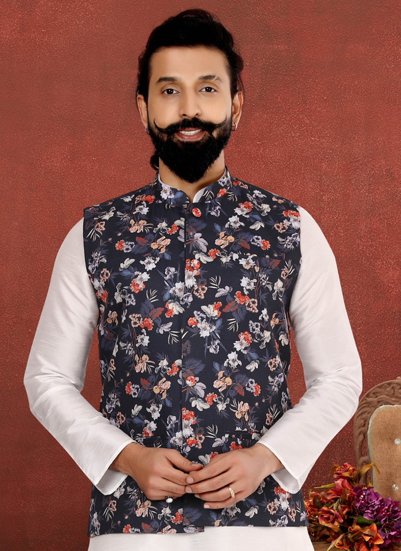 Floral Embroidered Waistcoat Floral Waist Coat Buy Cotton Print