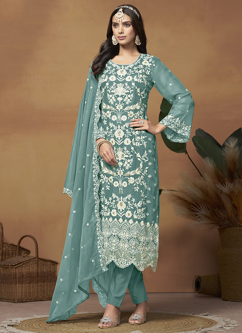Salwar Kameez Embroidery Designs For Ladies Suits Buy Soft Organza