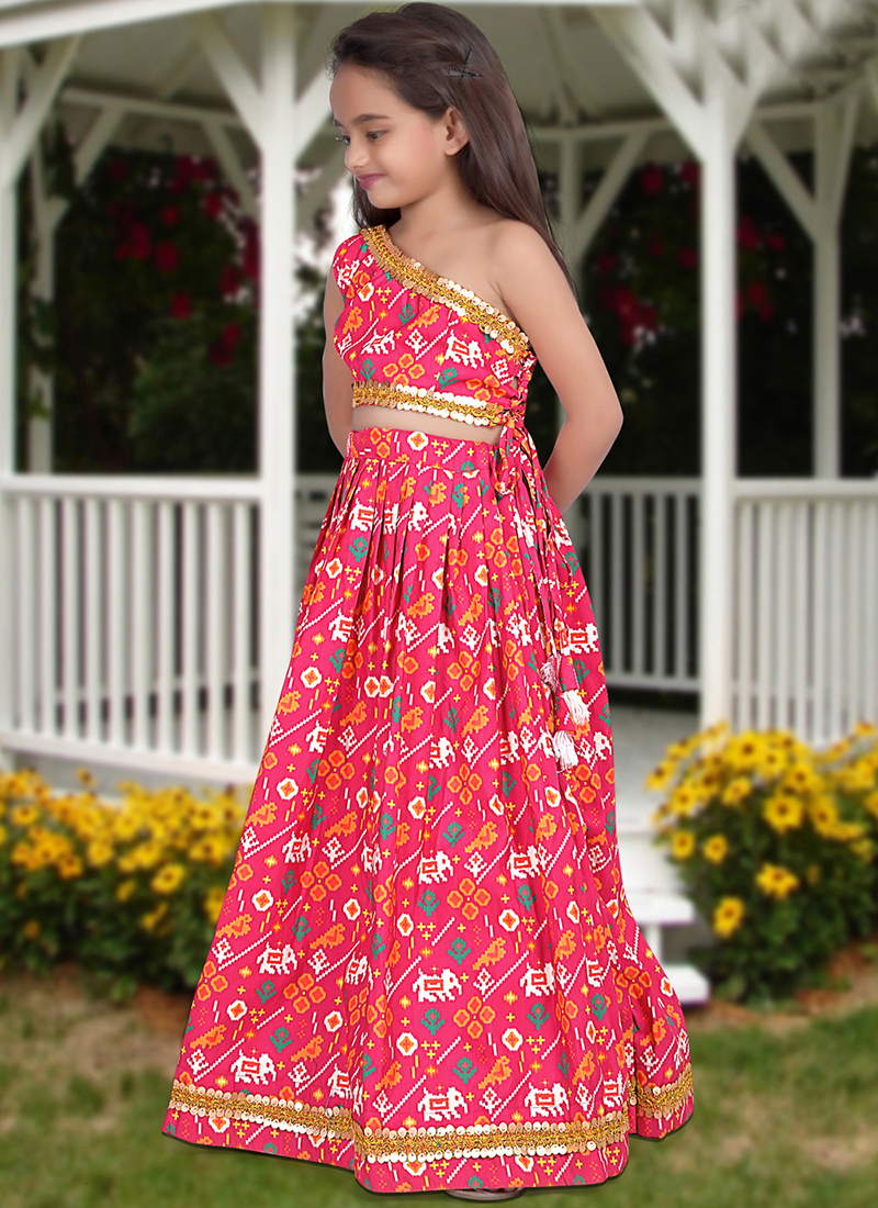 Baby Lehenga Choli Buy Silk Pink Traditional Wear Printed