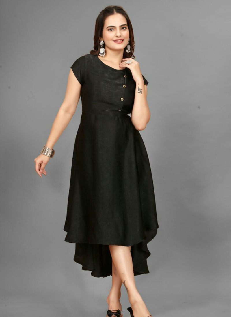 black one piece dress party wear Western Wear Black One Piece Party Dress One Piece For Women Girls Fit  Flare Black Color