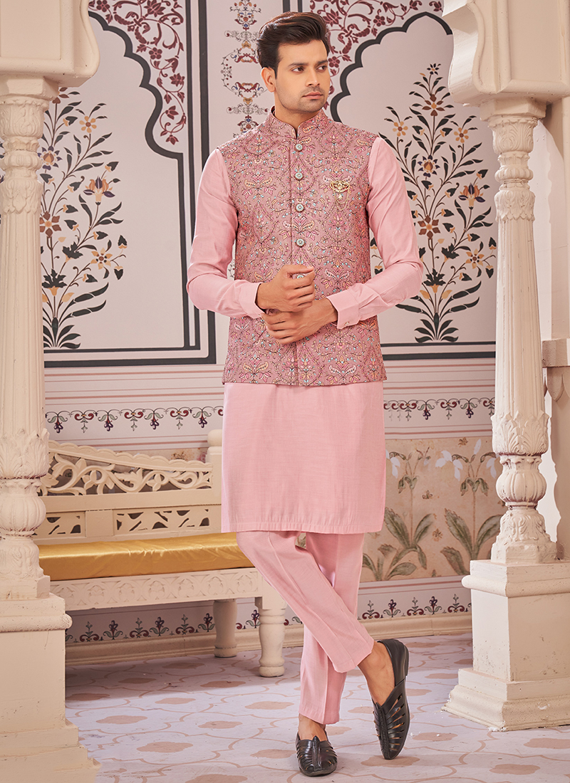 Kurta Pajama Set For Wedding Suit Kurta Pajama With Blazer For