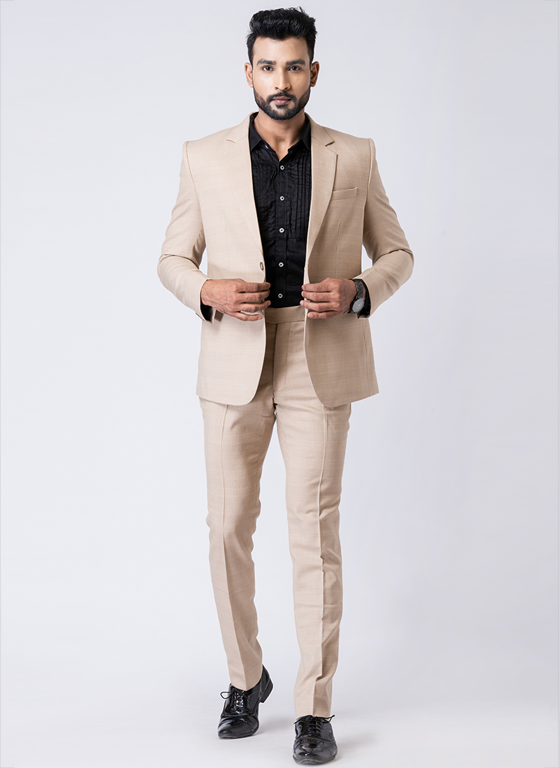 Party Wear Blazer Like Dress Polyster Tr Beige Party Wear Formal