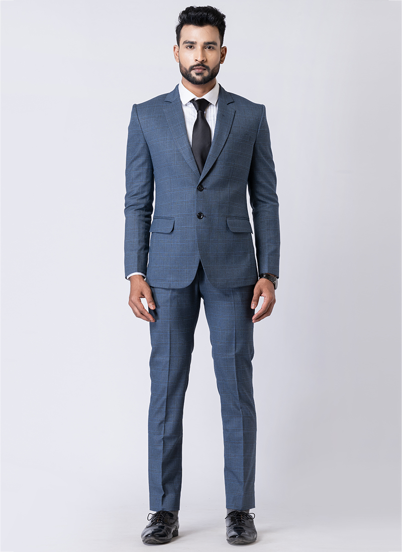 Buy Polyster Tr Light Blue Party Wear Formal Blazer With Trouser