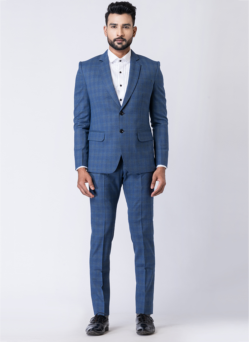 Buy Polyster Tr Light Blue Party Wear Formal Blazer With Trouser