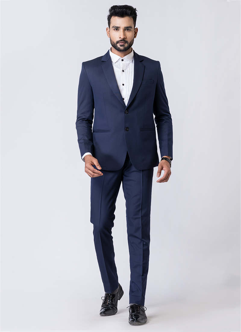 Buy Polyster Tr Light Navy Blue Party Wear Formal Blazer With
