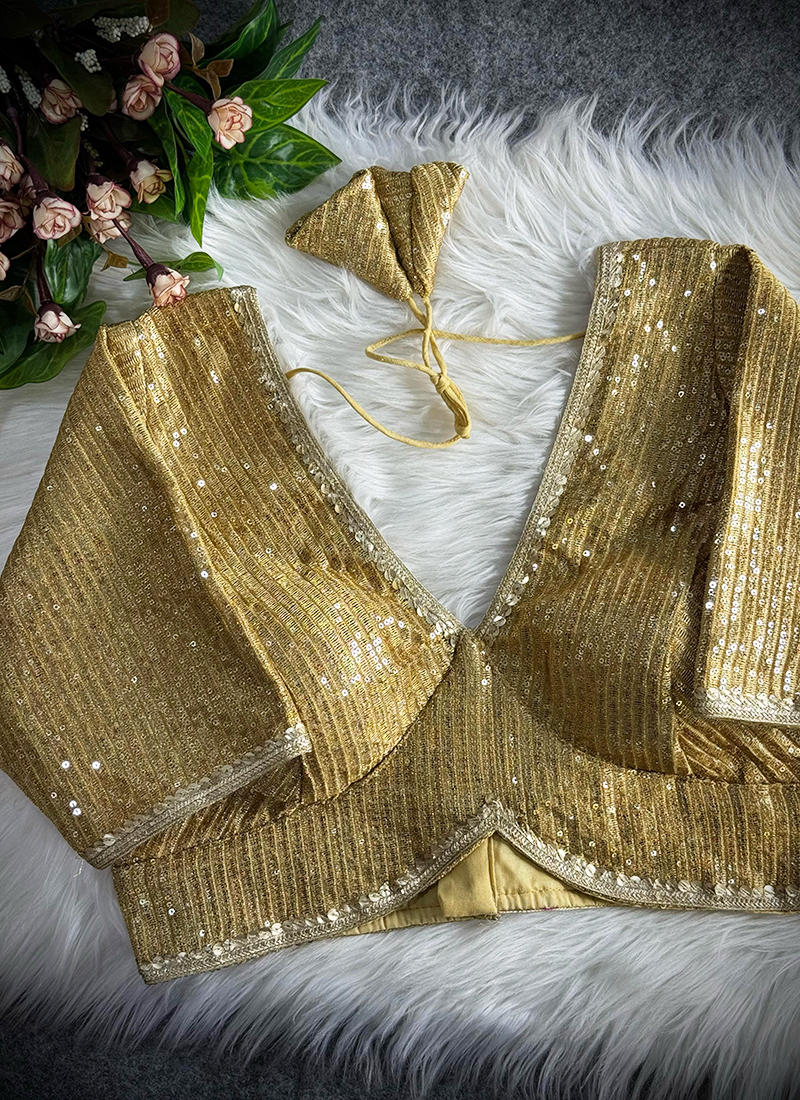 Buy Heavy Pure Soft Faux Georgette Golden Traditional Wear