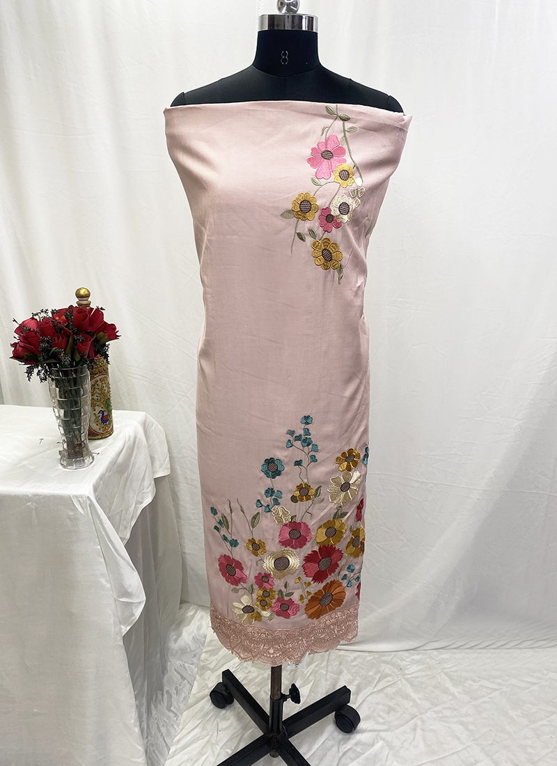 Buy Modal Peach Office Wear Thread Work Dress Material Online From