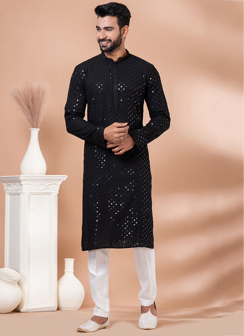 Bootcut Kurta Pajama Men Juti For Black Kurta Pajama Viscose