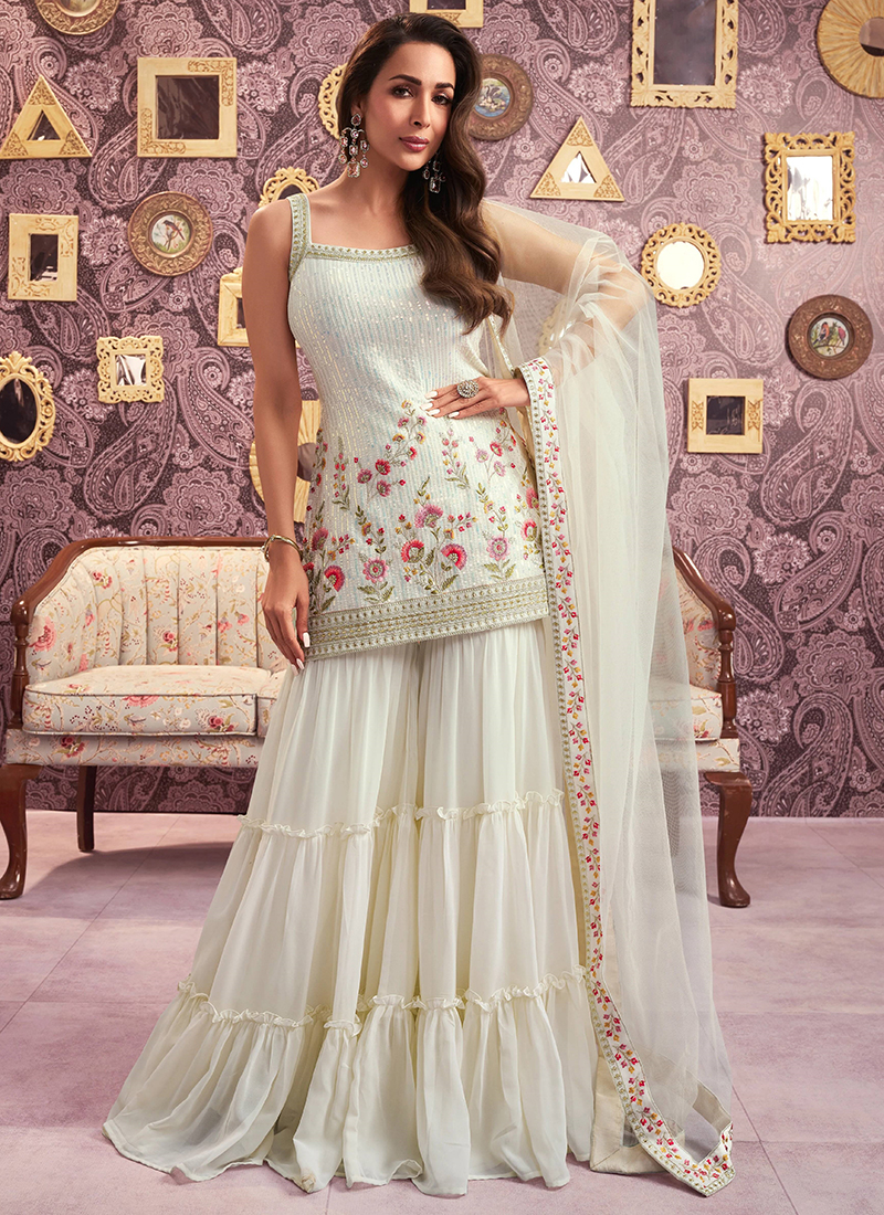 Georgette Wholesale Readymade Sharara Suit Pieces Catalog