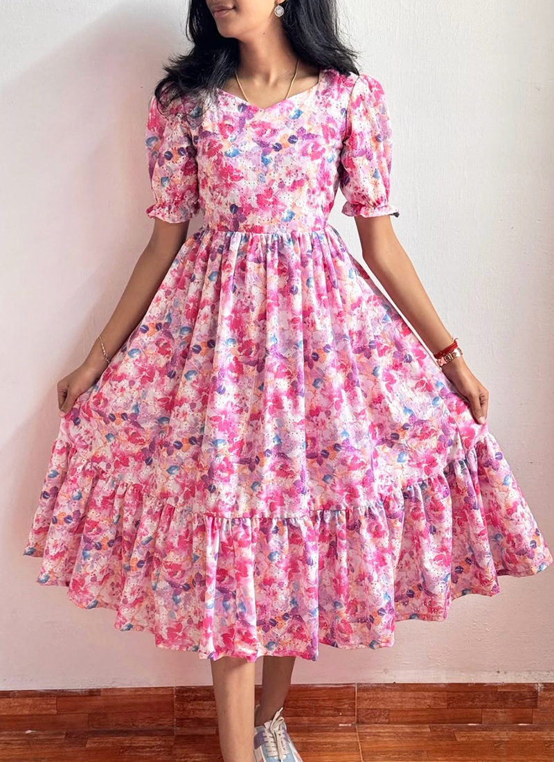 cotton readymade dress wholesale AD PURPLE COTTON READYMADE DRESS