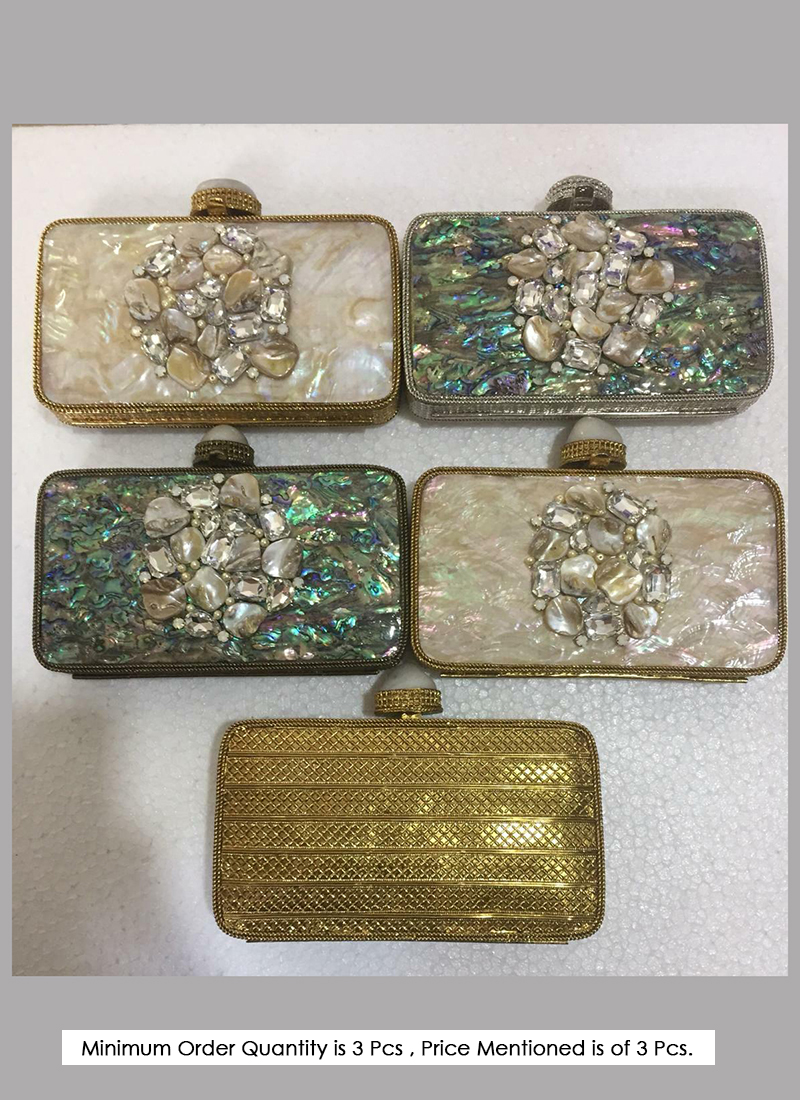 Be chic designer crushed metal clutches at wholesale price for women