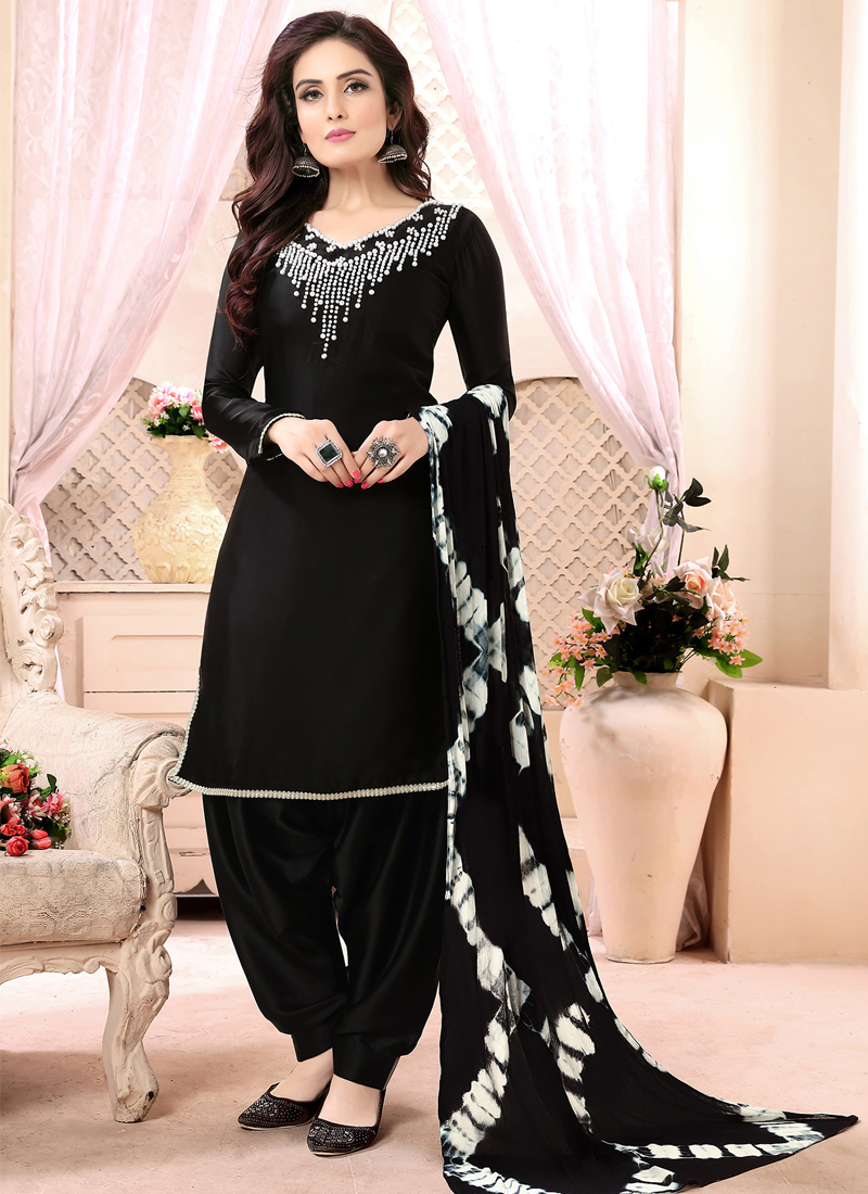 patiala suit full black