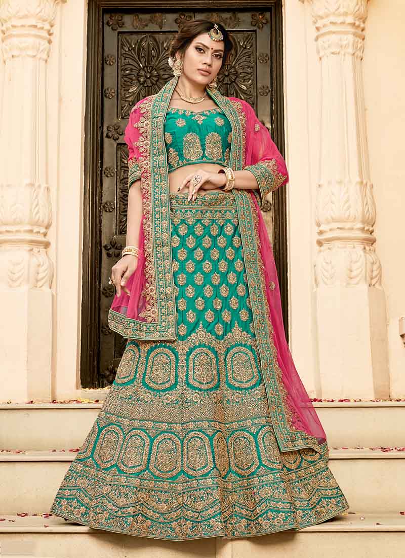 hand work bridal lehenga