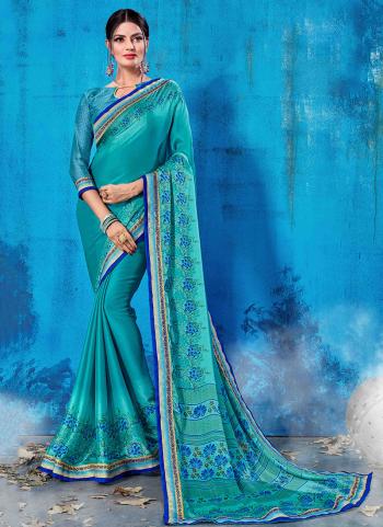 Festival Wear Sky Blue Silk Weaving Saree