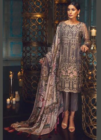 Traditional Wear Purple Georgette Embroidery Work Pakistani Suit