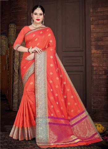 Pink Jacquard Traditional Wear Weaving Saree
