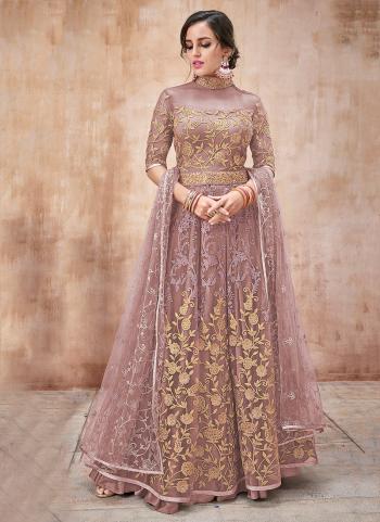 Pink Net Wedding Wear Heavy Embroidery Work Anarkali Suit