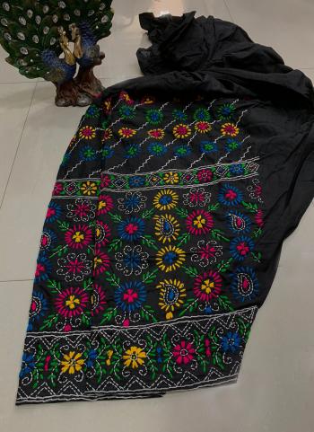 Black Cotton Festival Wear Embroidery Work Patiyala Salwar
