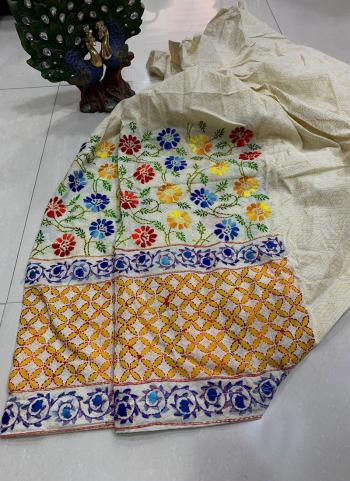 Off White Cotton Festival Wear Embroidery Work Patiyala Salwar