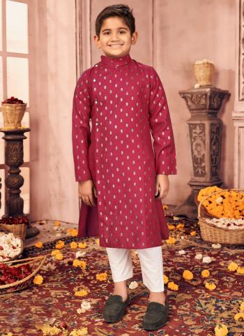 Rani Pure Cotton Casual Wear Foil Printed Kids Kurta Pajama