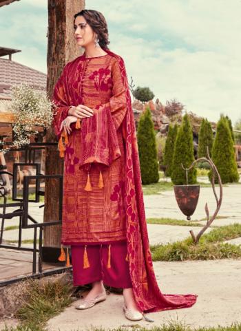 Pink Silk Daily Wear Printed Work Palazzo Suit