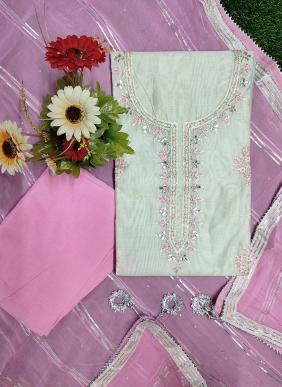 Chanderi Silk Wedding Wear Latest Designer Hand Work Salwar Suits Collection