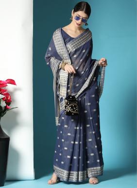Chanderi Chikankari Weaving New Designer Classy Thread Work Sarees Collection