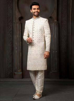 Wedding Wear Readymade New Designer Thread Work Sherwanis Collection
