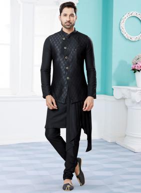 Dupion Silk Diwali Wear Readymade Kurta Pajama With Jacket Collection