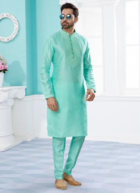 Readymade Dupion Silk Diwali Wear Kurta Pajama With Jacket Collection
