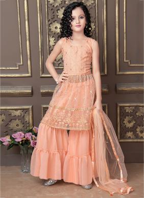Aaradhna Vol 32 Pure Soft Net Readymade Kids Sharara Suits Collection