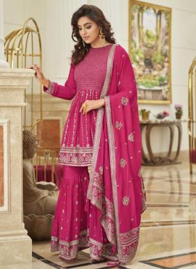 Armani Heavy Chinnon New Designer Exclusive Embroidery Sharara Suits Collection
