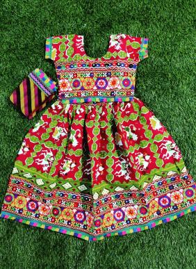Navratri Traditional Full Embroidery Pure Cotton Readymade Kids Lehenga Cholis Collection