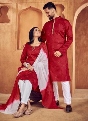 Royal Couple Vol 11 Jacquard Silk Wholesale Readymade Couple Kurtas 7 Pieces Catalog