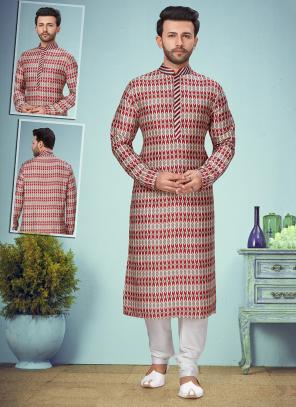 Multi Digital rayon Wedding Wear Weaving Kurta Pajama