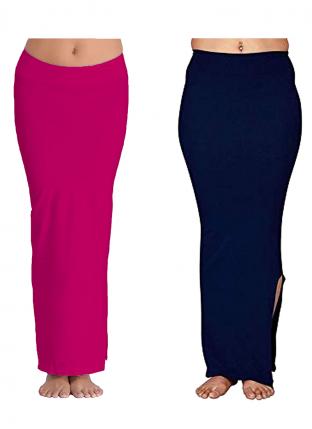 Dark Pink And Navy Blue Lycra Casual Wear Plain Combo Shapewear