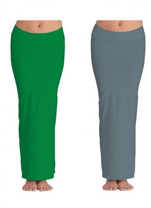 Green And Grey Lycra Casual Wear Plain Combo Shapewear