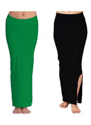 Green And Black Lycra Casual Wear Plain Combo Shapewear