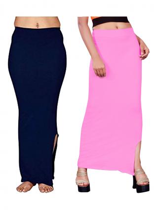 Navy Blue And Pink Lycra Casual Wear Plain Combo Shapewear