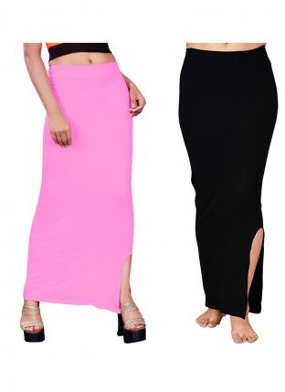 Pink And Black Lycra Casual Wear Plain Combo Shapewear