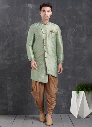 Pista Jaqurd Silk Brocade Festival Wear Pintux Peshawari Indo Western