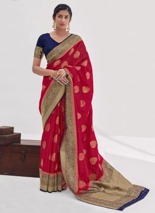 Rani Organza Silk Party Wear Weaving Saree